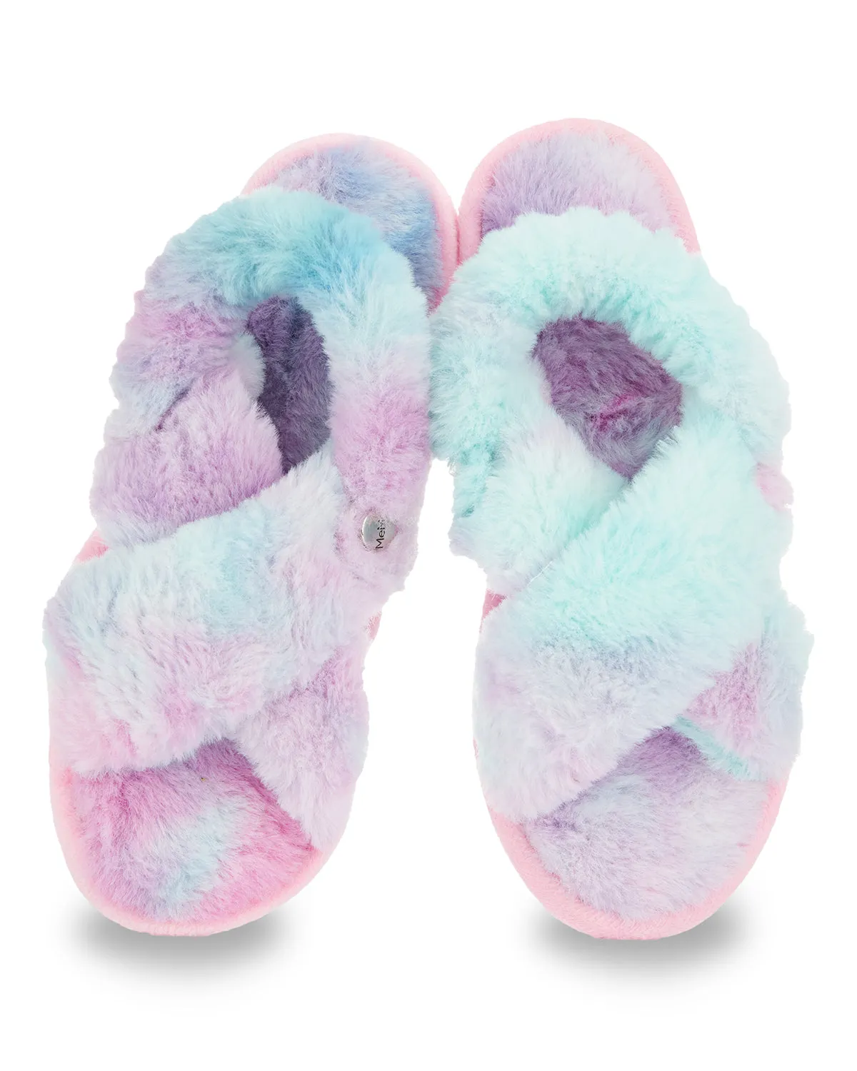 Kids' Tie Dye Crosshatched Plush Slippers Eva Sole Slippers