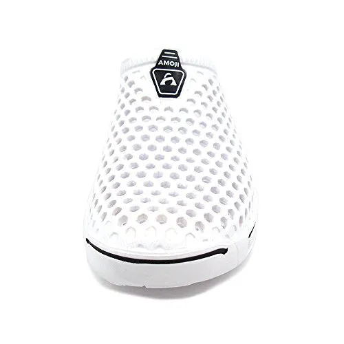 Amoji Unisex Garden Clogs Shoes Sandals Slippers White 9US W/8US M Asics Shoes Las Vegas