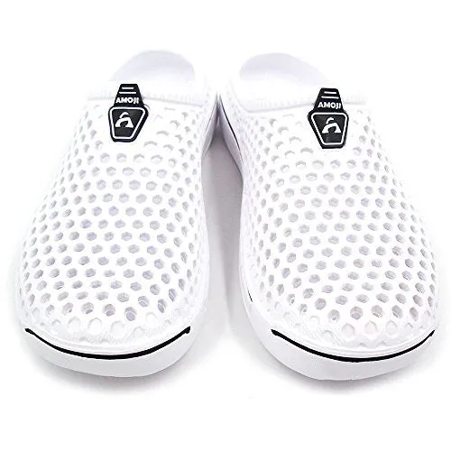 Amoji Unisex Garden Clogs Shoes Sandals Slippers White 9US W/8US M Asics Running Shoes Nimbus 26