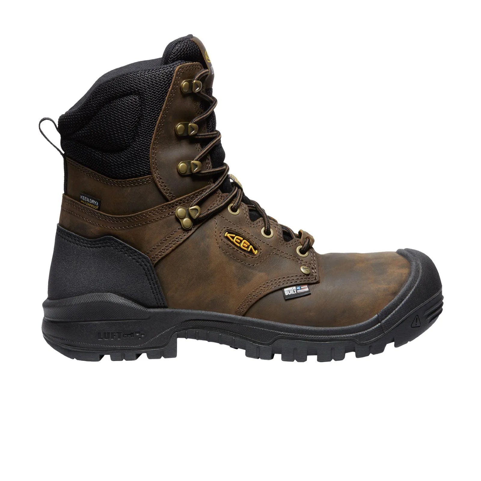 Keen Utility Independence 8" Waterproof Composite Toe Work Boot (Men) - Dark Earth Heel Pain Work Boots