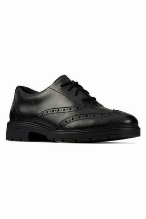 Anti Bacterial Shock   Absorbing Clarks Loxham Brogue Youth black