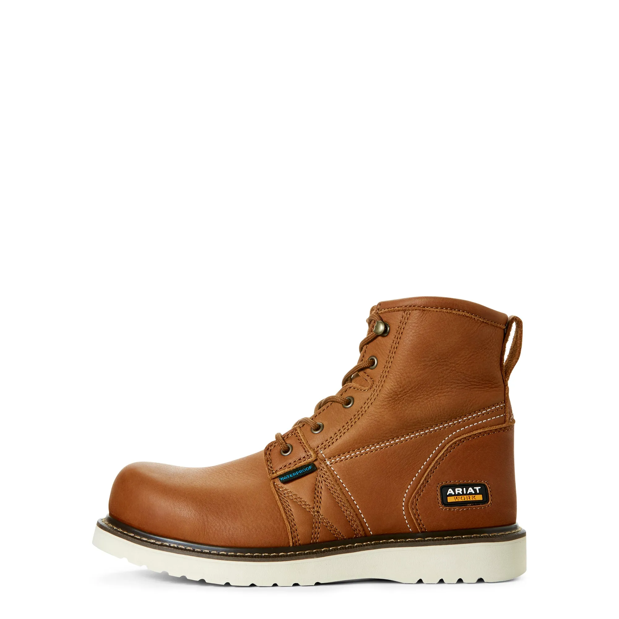 On Sale Ariat Rebar Wedge 6" Waterproof Round Toe Work Boots for Men Best Buy Work Boots