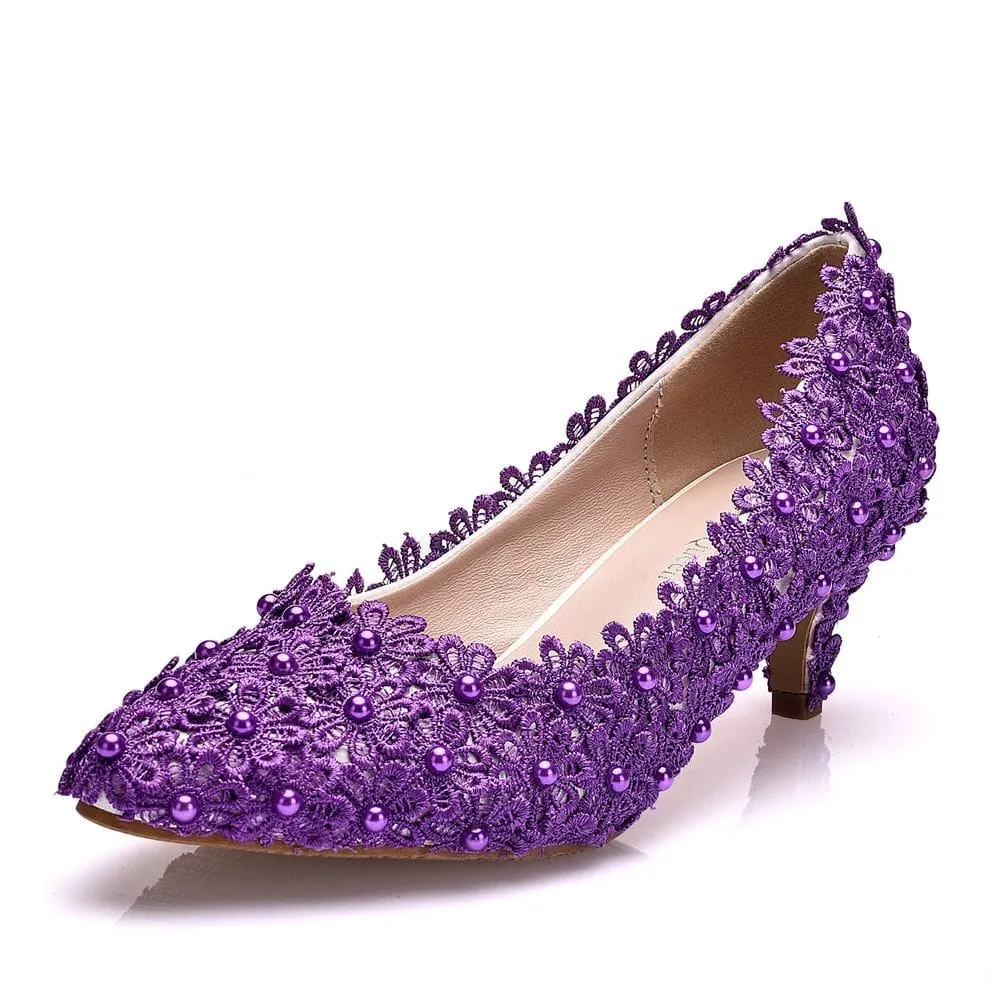 Lace Wedding Heel Shoes White Lace Pumps Princess Party Birthday Heels Asics Shoes Old Models