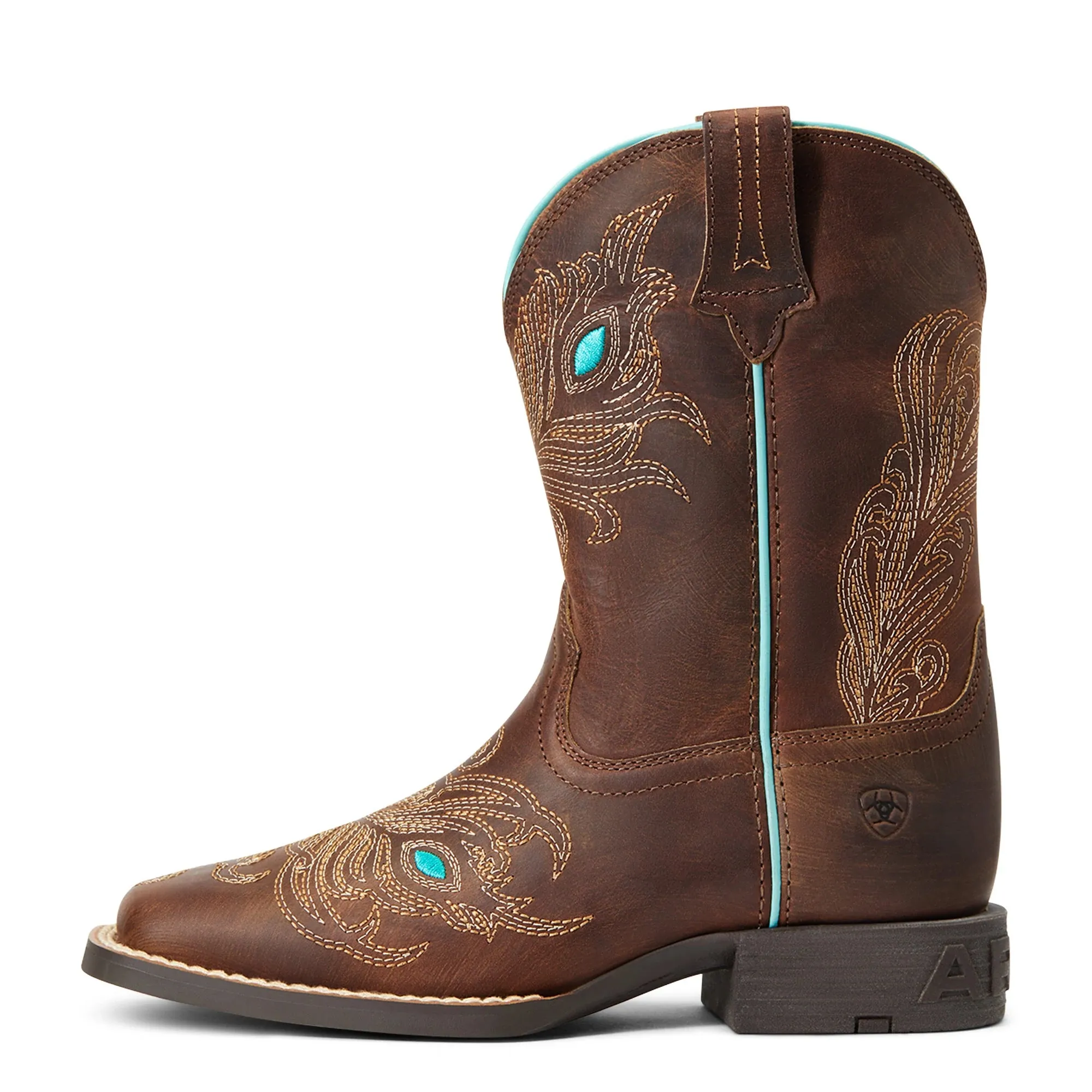 Ariat Kds Child Bright  Eyes II Hat Box Brown Zip Boots