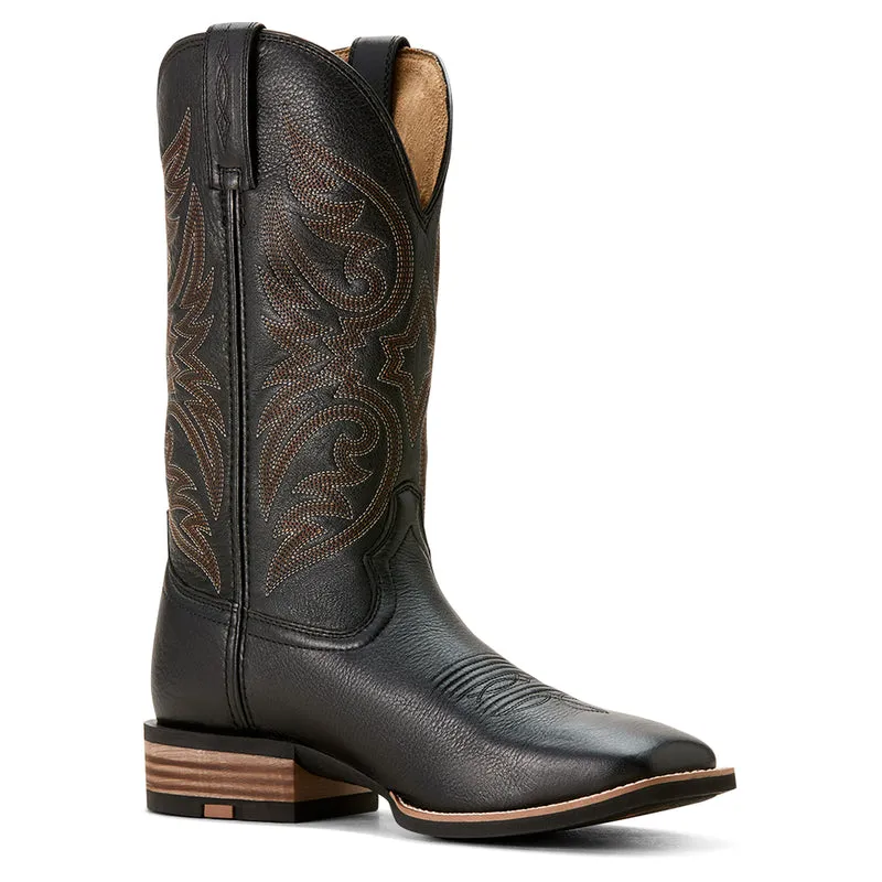 'Ariat' Men's 13" Ricochet Western Square Toe - Black Carbon Boho Boots