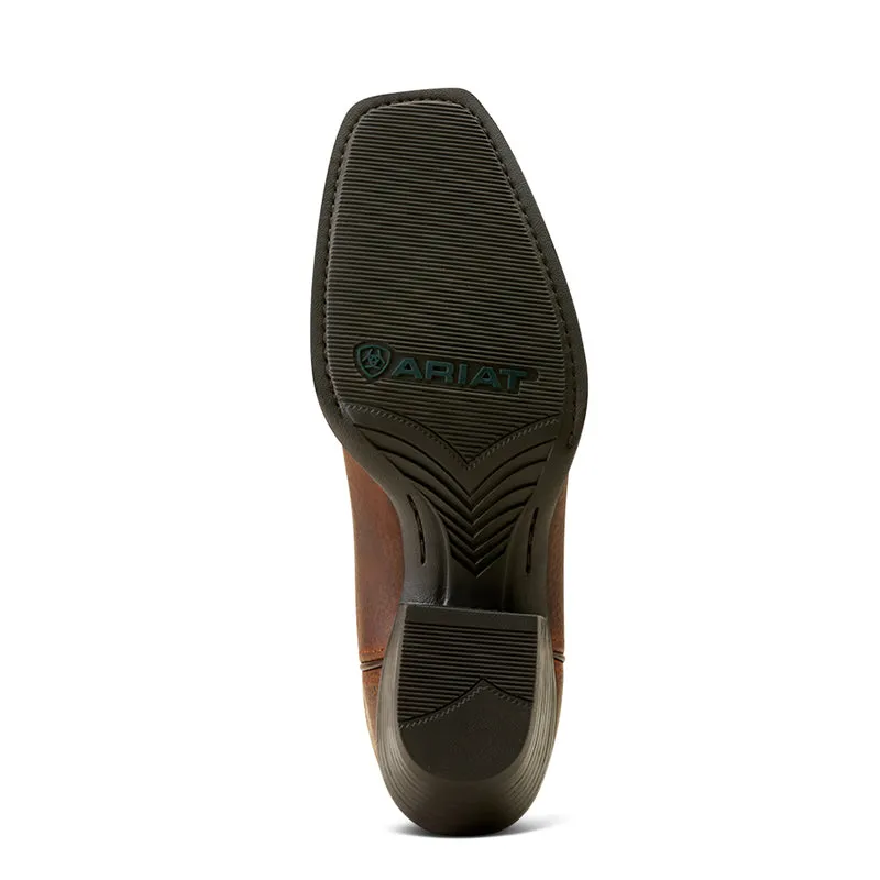 Mens Dress Boots 'Ariat' Men's 13" Western Square Toe - Brown Oiled Rowdy / Brown Bomber