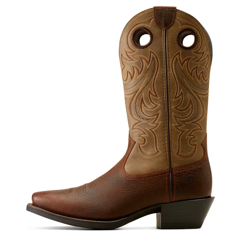 'Ariat' Men's 13" Western Square Toe - Brown Oiled Rowdy / Brown Bomber Boots In The Fall