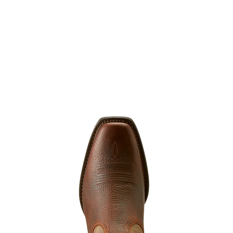 Ankle Lace Boots 'Ariat' Men's 13" Western Square Toe - Brown Oiled Rowdy / Brown Bomber