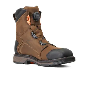 Ariat Workhog XT 8" BOA Waterproof Carbon Toe Western Work Boot (Men) - Chocolate Brown 8 Inch Composite Toe Work Boots