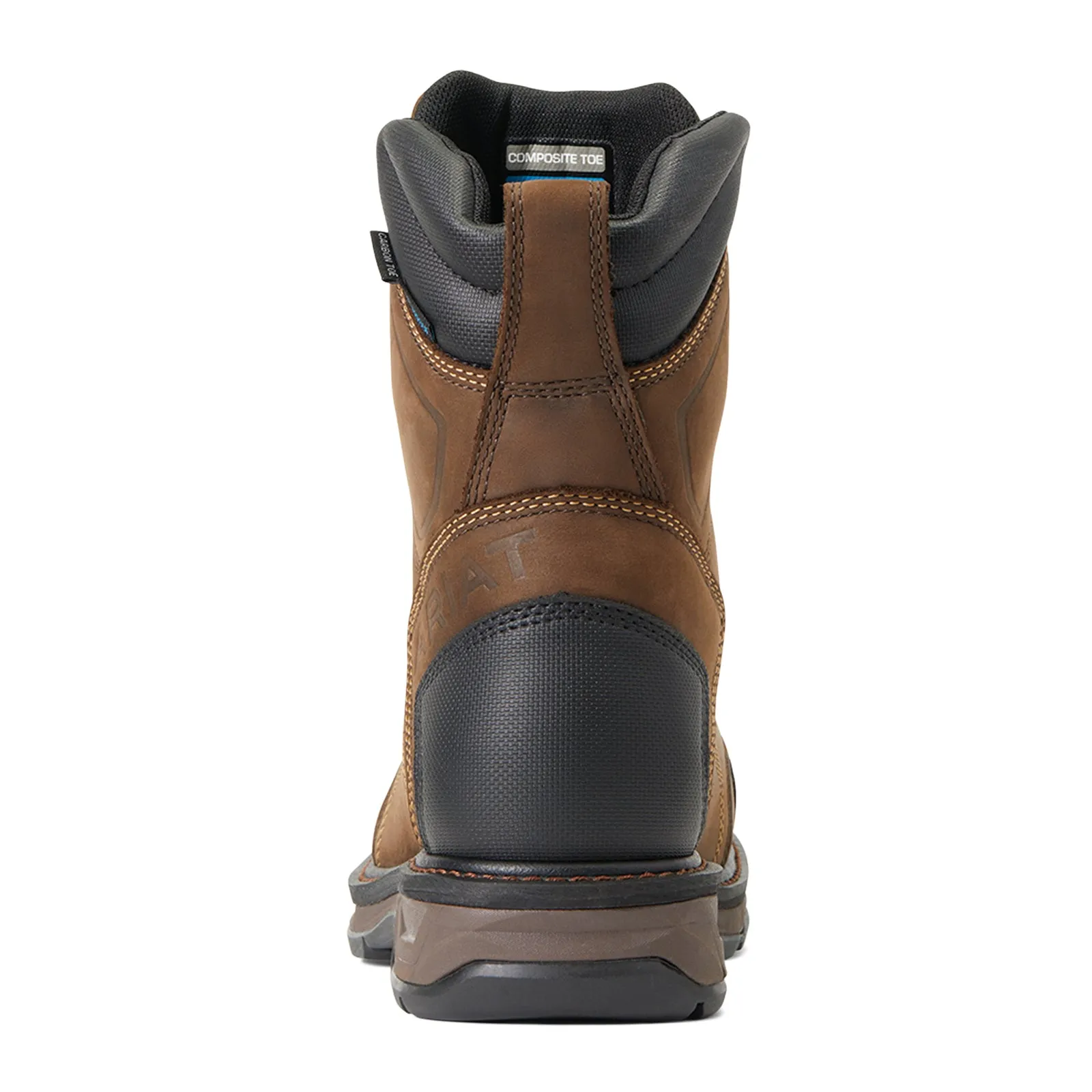 Full Grain Leather Work Boots Ariat Workhog XT 8" BOA Waterproof Carbon Toe Western Work Boot (Men) - Chocolate Brown