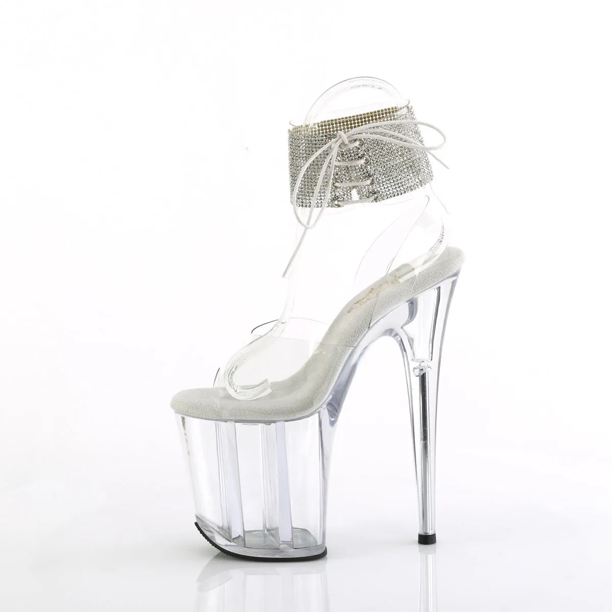 FLAMINGO-891-2RS Pleaser Clear Sexy Platform Shoes (Pole Dancing Heels) Asics Round Toe Shoes