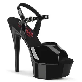 EXCITE-609 Pleaser Black Patent Sexy Platform Shoes (Pole Dancing Heels) Asics Running Shoes Wide Toe Box