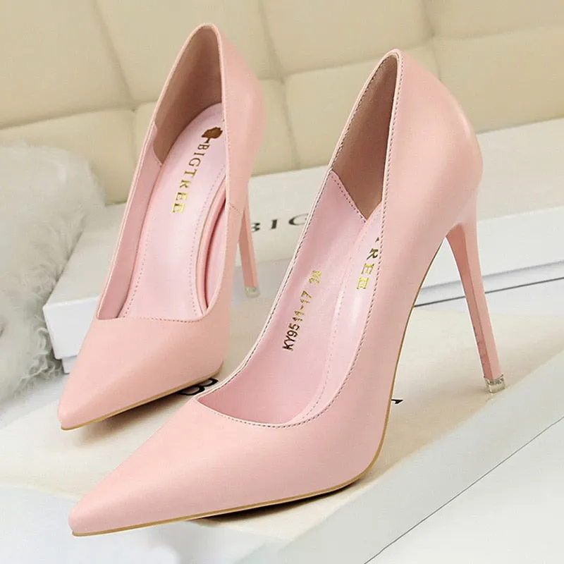 Back to college Shoes Women Pumps Fashion High Heels Shoes Black Pink White Shoes Women Wedding Shoes Ladies Stiletto Women Heels High Heels Peach