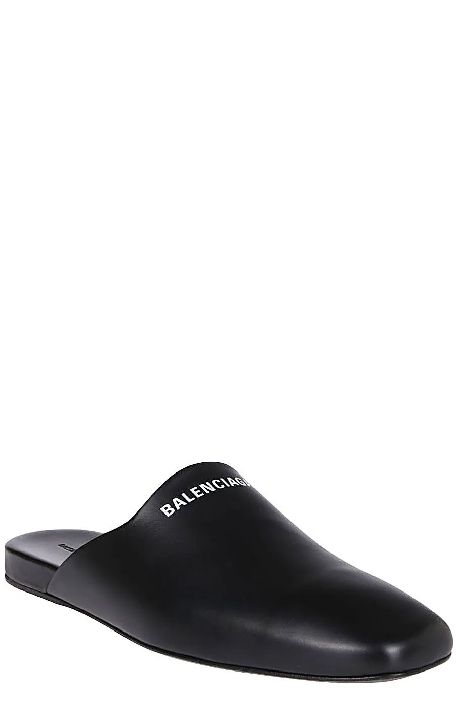 Balenciaga Logo Flat Mules Loafers Thick Sole