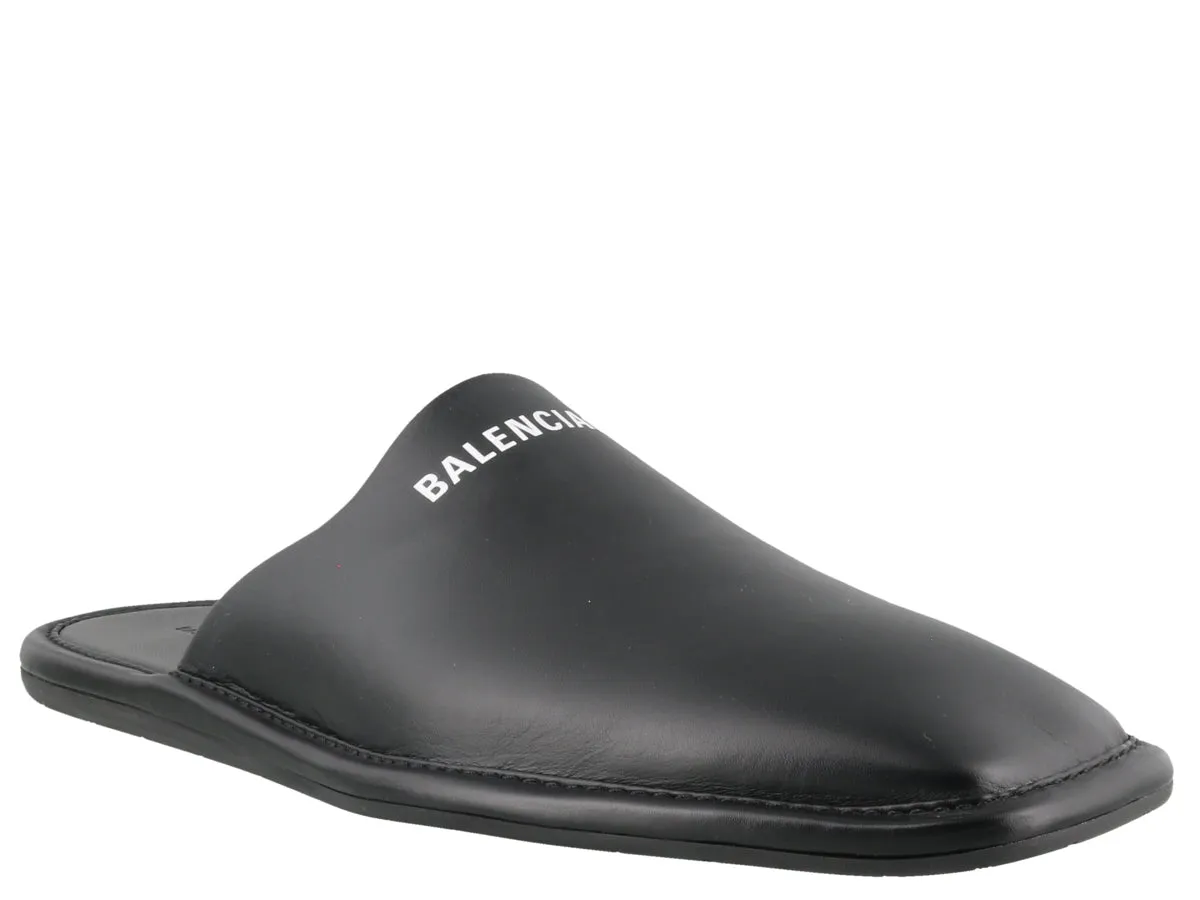 Toe Loafers Balenciaga Logo Square Toe Mules