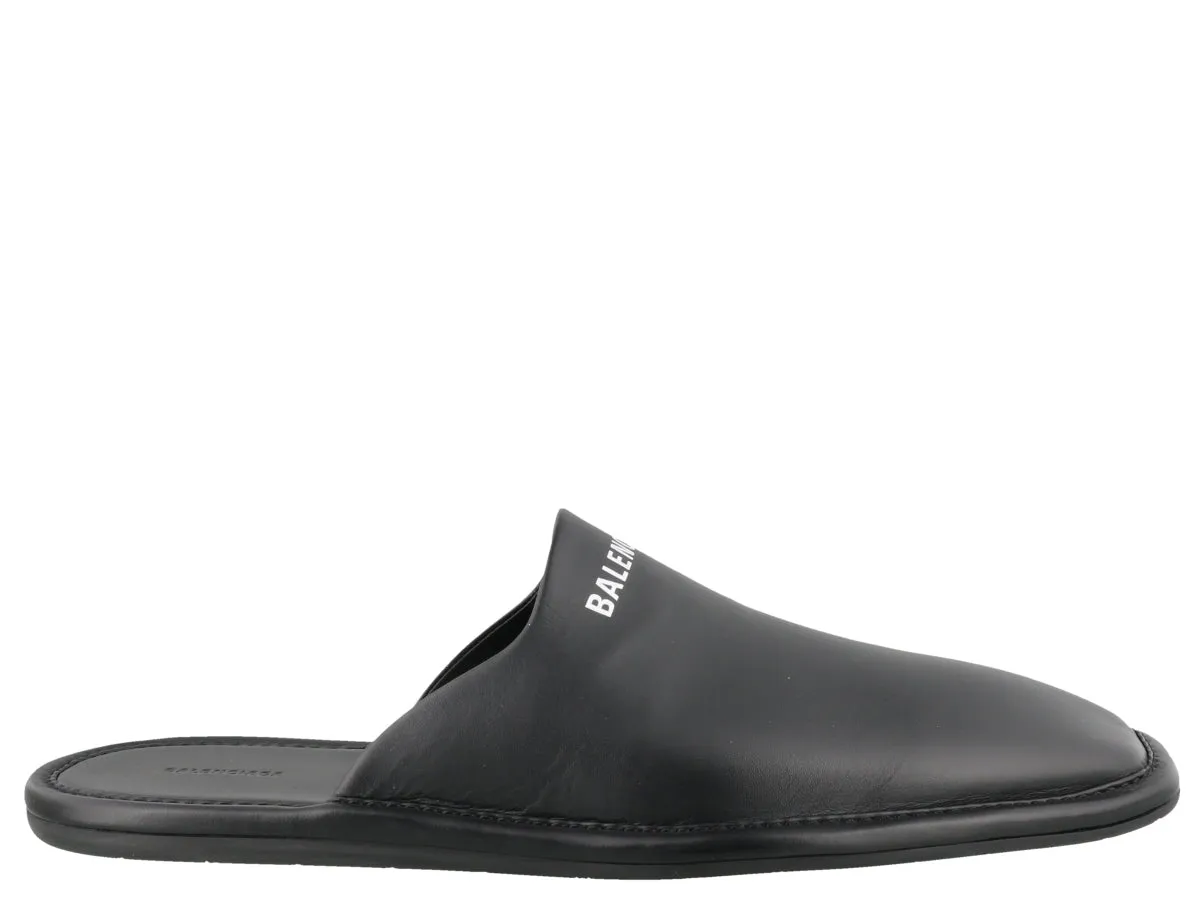 Balenciaga Logo Square Toe Mules Loafers Valentino