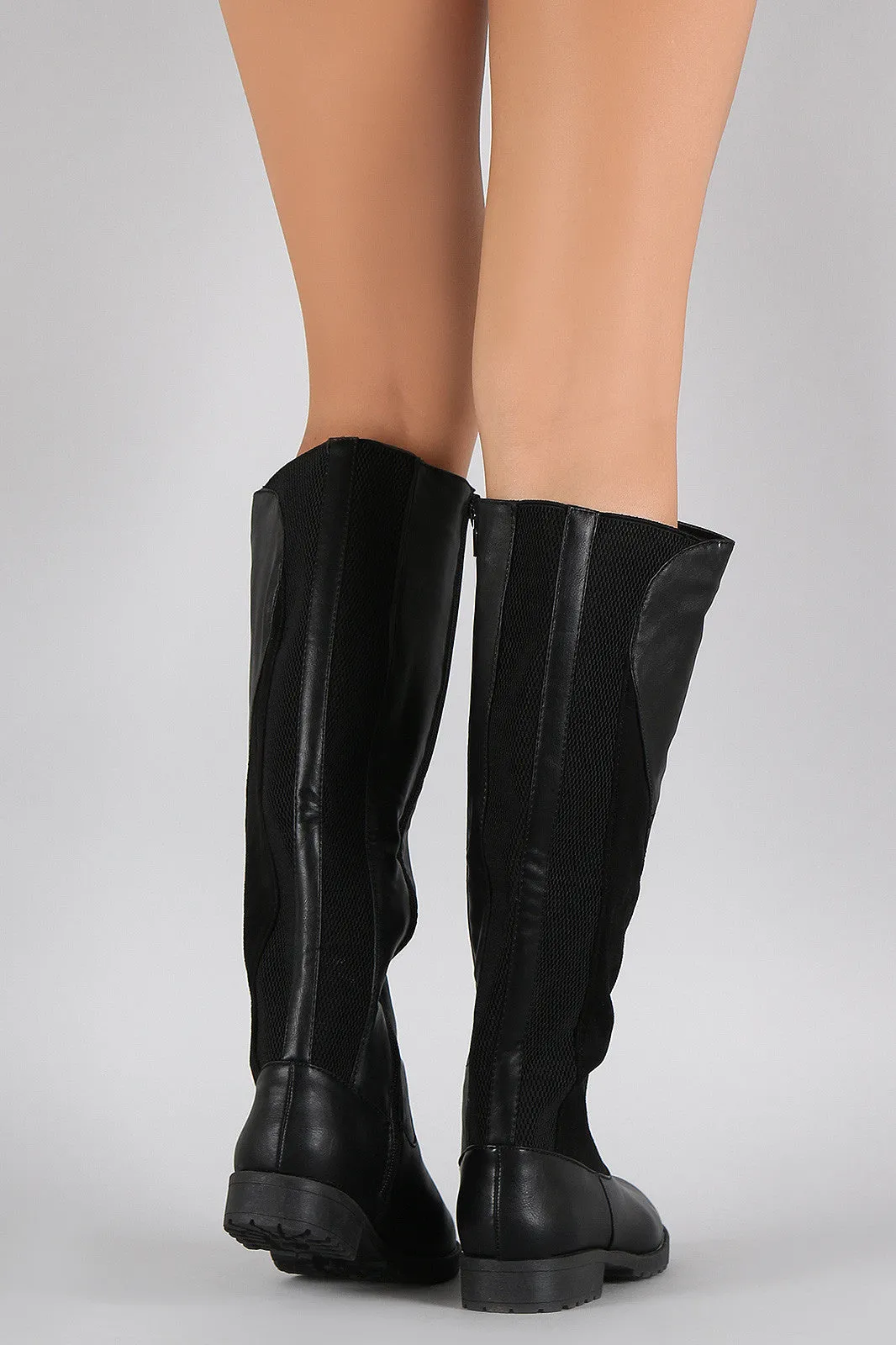Bamboo Elasticized Panel Riding Knee High Boots Adidas Samba Leather Shoes