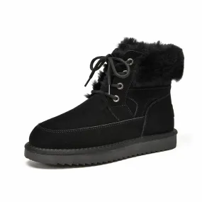 Sorel Snow Angel Lace Snow Boot BeauToday Snow Boots Women Cow Suede Leather Lace Up Ankle Boots Warm Wool Ladies Winter Fur Shoes Handmade 08204