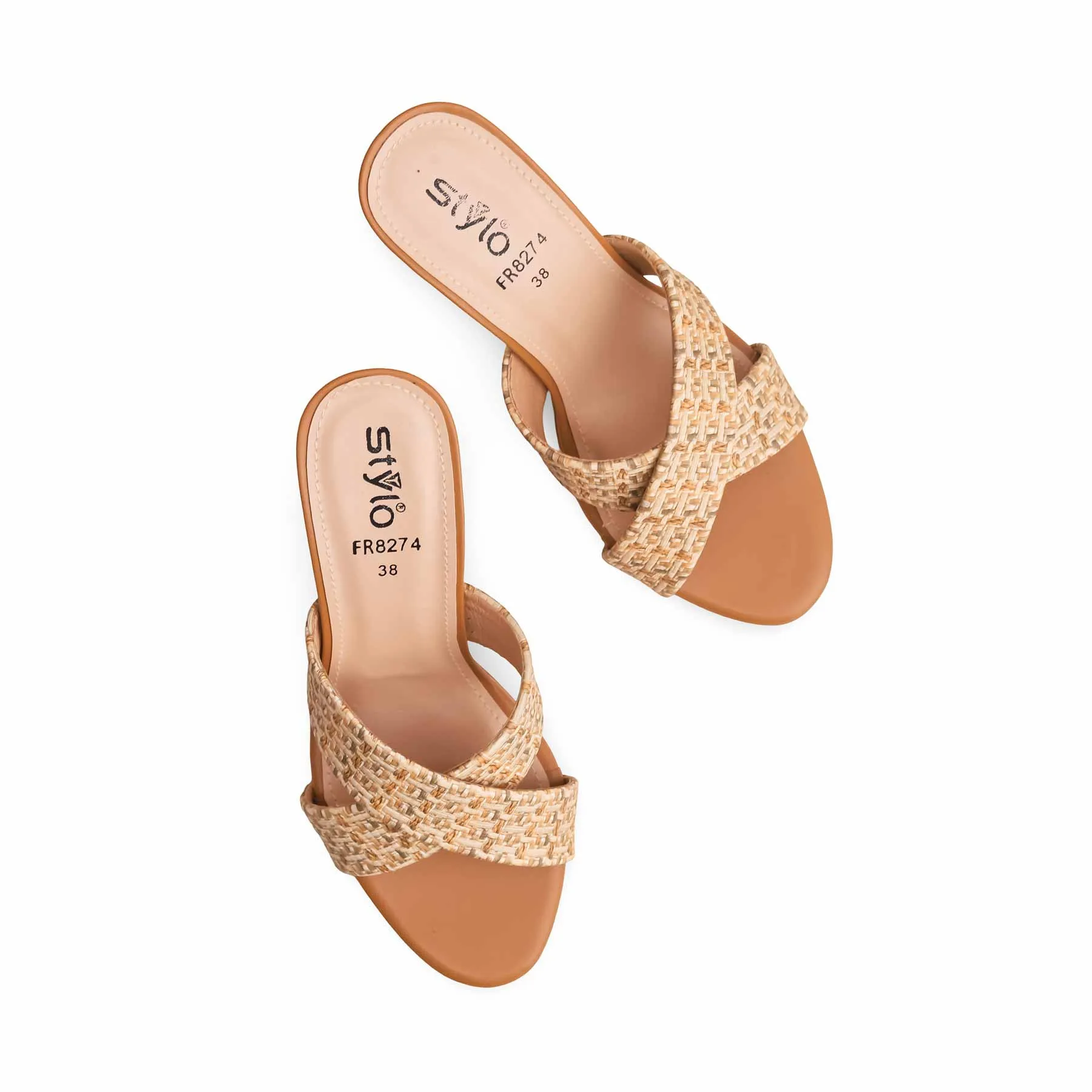 Beige Formal Slipper FR8274 Fur Lined Mule Slippers