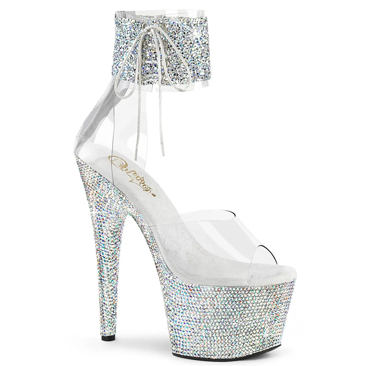 BEJEWELED-724RS-02 Pleaser Clear/Silver Sexy Platform Shoes (Pole Dancing Heels) Asics Shoes For Fencing