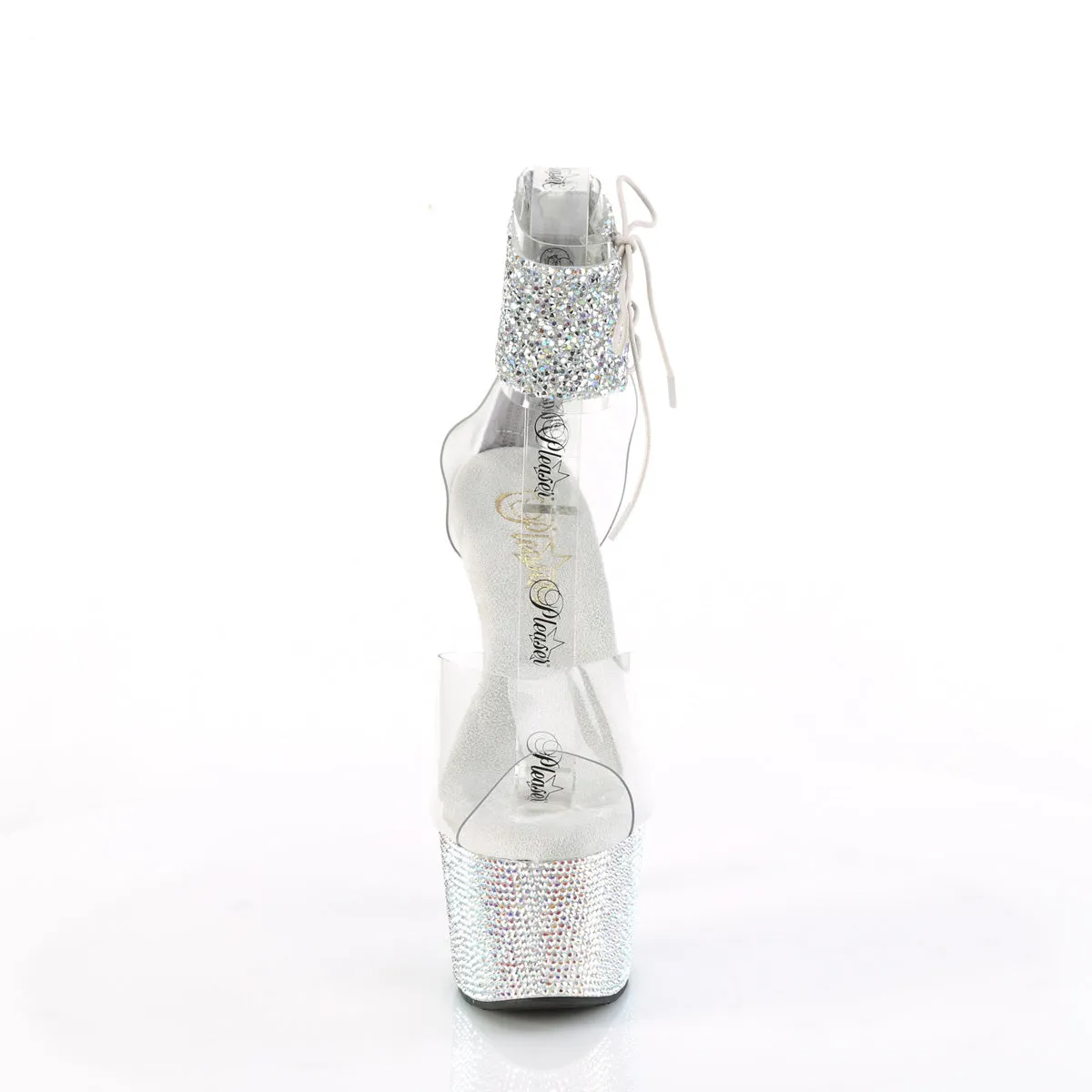 BEJEWELED-724RS-02 Pleaser Clear/Silver Sexy Platform Shoes (Pole Dancing Heels) Asics Aggressor 3 Wrestling Shoes