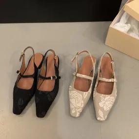 Composite Toe Shoes For Flat Feet binfenxie 2024 Summer Cover Toe Women Slippers Fashion Elegant Shallow Mules Shoes Ladies Casual Dress Low Heel