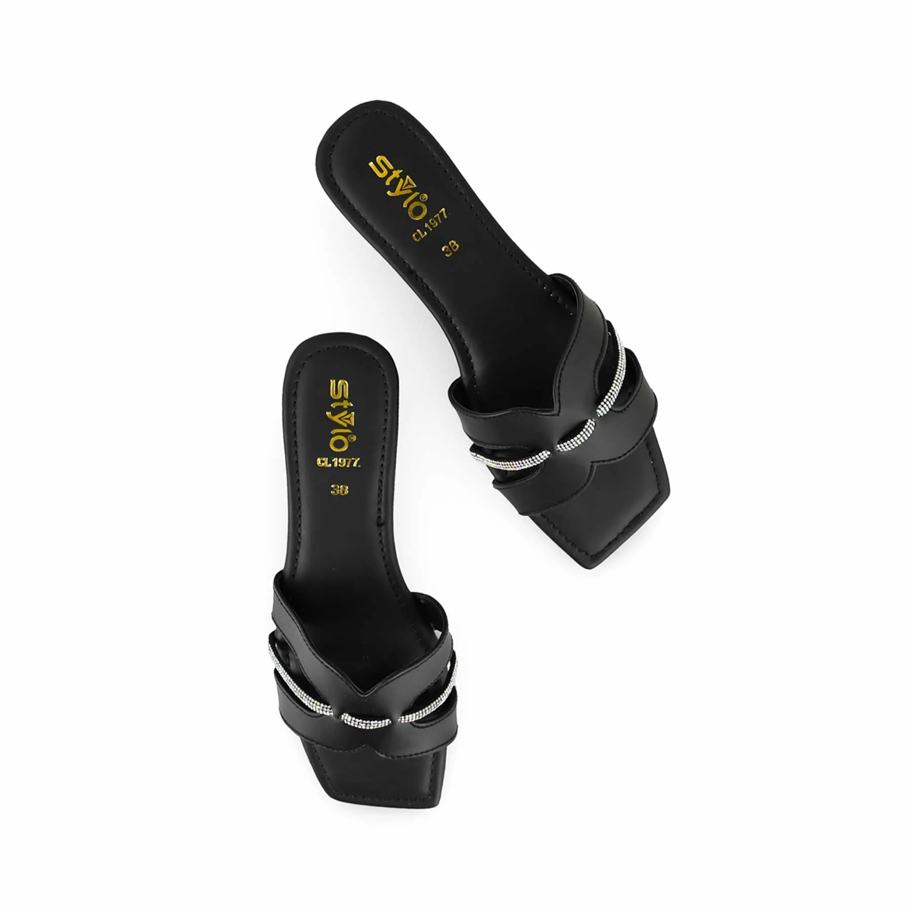 Slippers With Faux Fur Black Casual Women Slipper CL1977