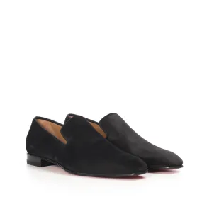 Black Suede Dandelion Flat Loafer No Show Socks For Dress Shoes