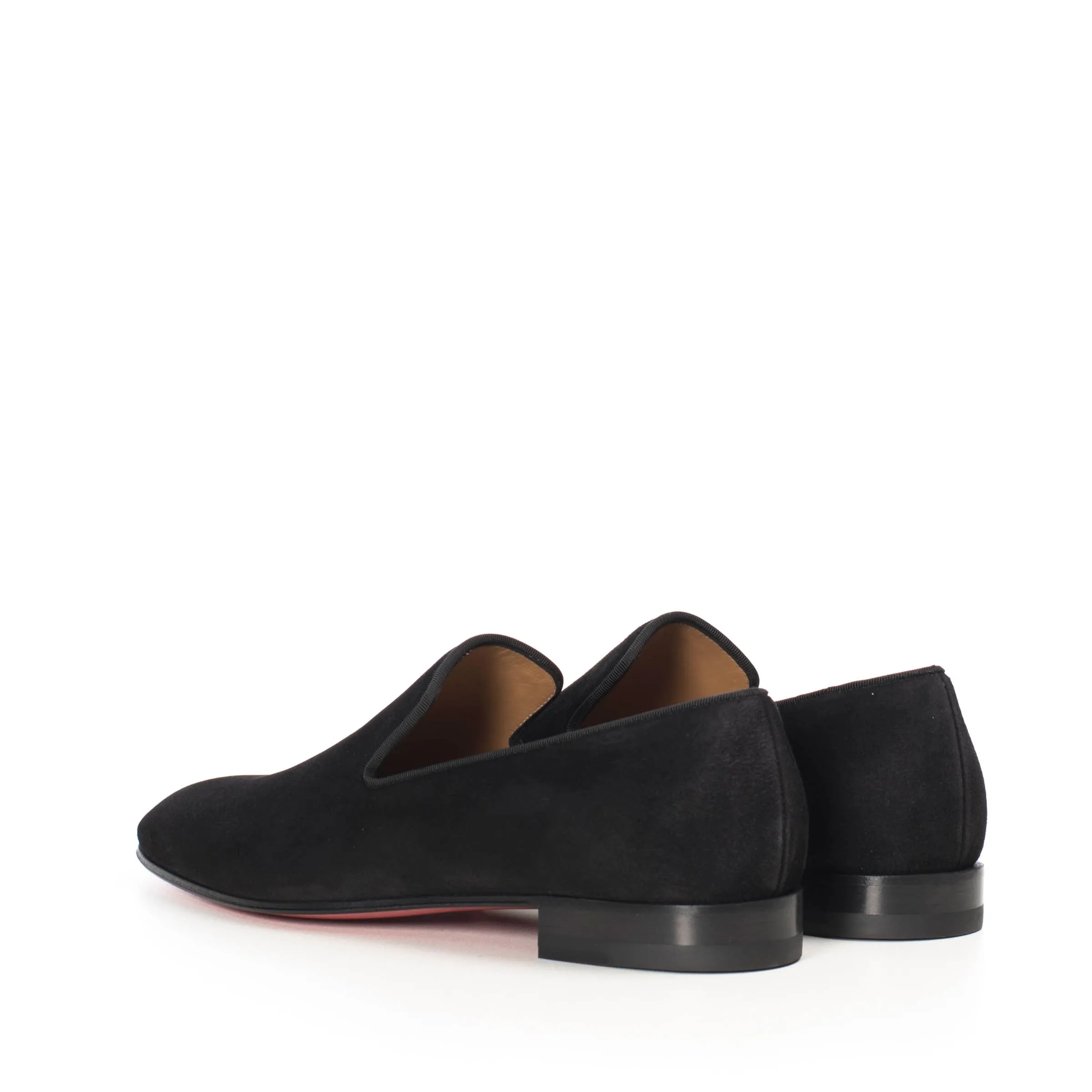 Dress Shoe Lacing Black Suede Dandelion Flat Loafer