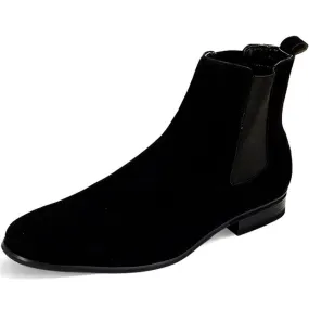 Black suede men's slip on boot side elastic Most Comfortable Composite Toe Work Boots