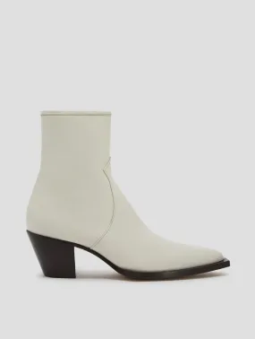 NOVA 60MM ANKLE BOOT IN IVORY CALFSKIN Warmest Winter Snow Boots