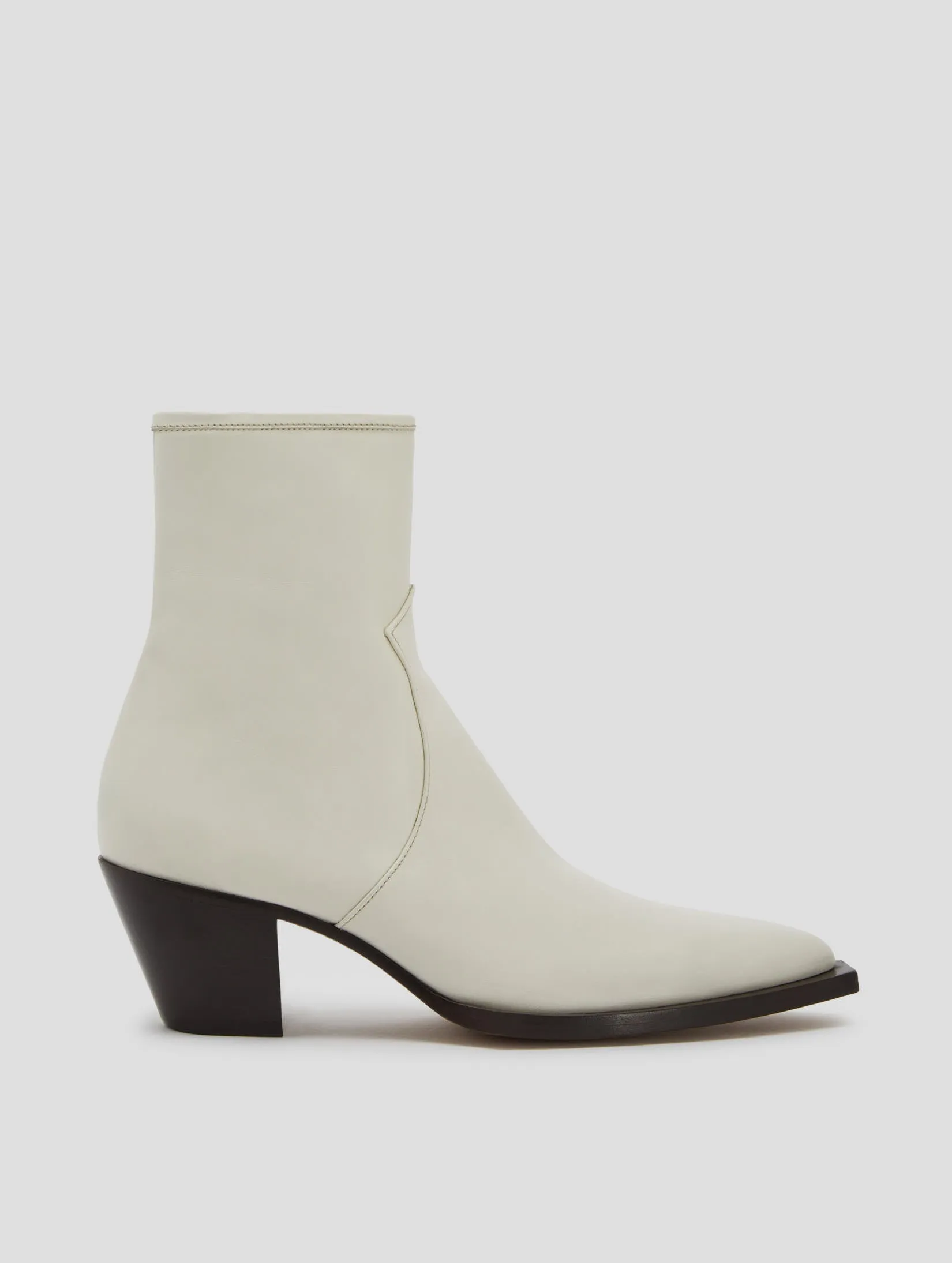 NOVA 60MM ANKLE BOOT IN IVORY CALFSKIN Combat Army Boots