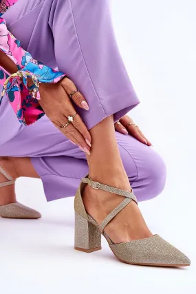 High Heels Crystal Block heel pumps model 181454 Step in style