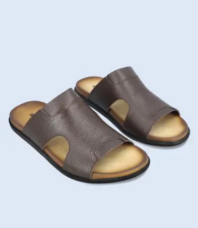 BM5802-BROWN-Men Slipper Victoria Slippers