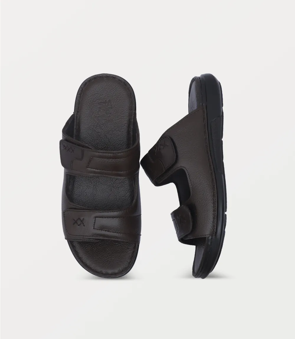 Crochet Simple Slippers BM6878-BROWN-Men Slipper