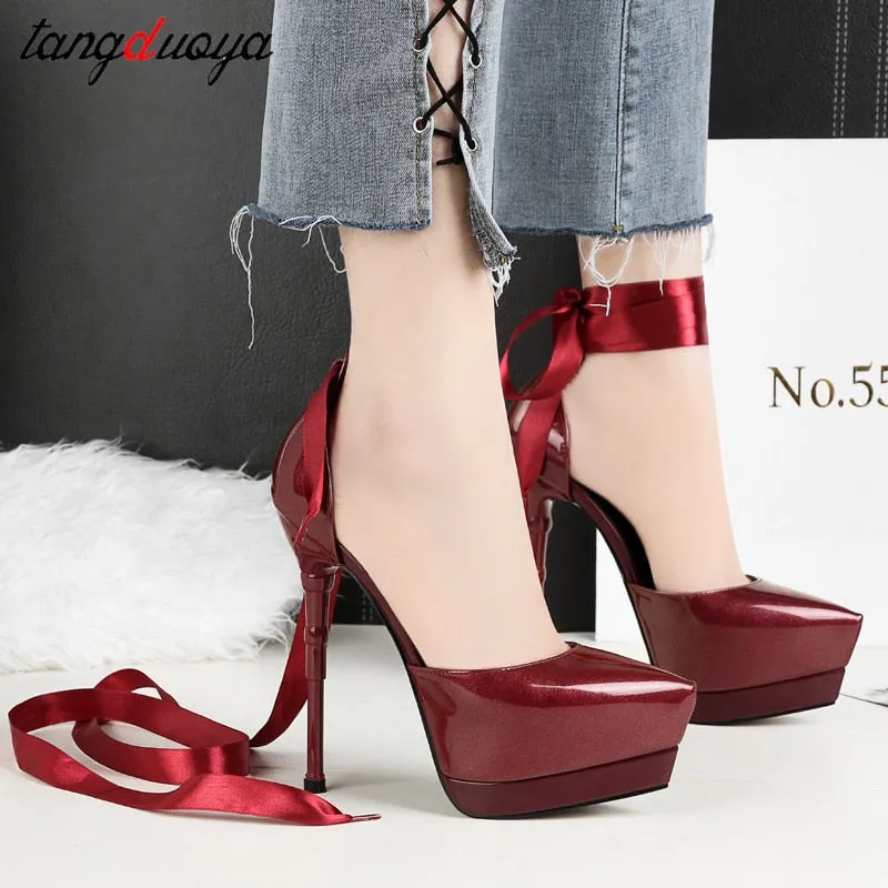 Candies High Heels women shoes high heel pumps women shoes platform high heels wedding shoes ladies pumps ankle strap heels salto alto feminino