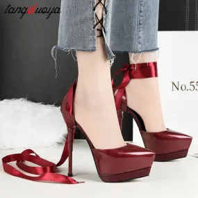 women shoes high heel pumps women shoes platform high heels wedding shoes ladies pumps ankle strap heels salto alto feminino High Heel Shoes With No Back