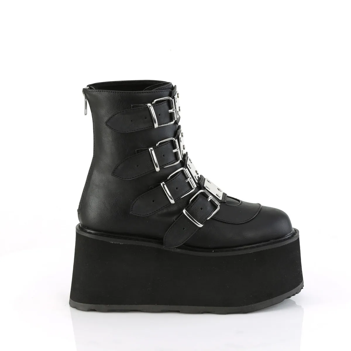 Titanium Work Boots 3 Inch Platform DAMNED-105 Black Pu