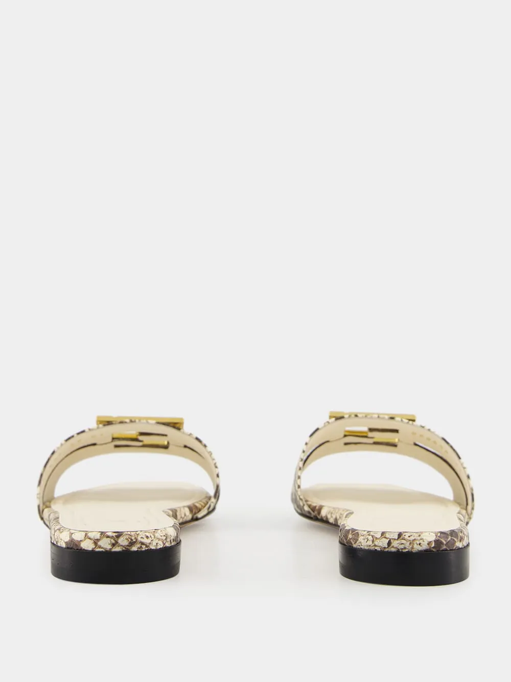 Brown Eel Leather Flat Sandals Flat Open Toe Bridal Shoes