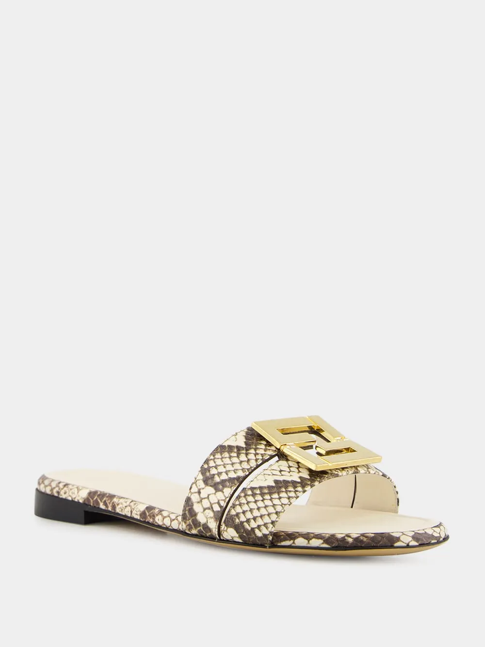 Brown Eel Leather Flat Sandals Born Flats