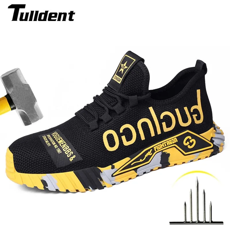 Breathable Unisex Work Safety Shoes Anti-smashing Steel Toe Cap Working Shoes Construction Indestructible Work Sneakers Adidas Forum Low Basketball Shoes