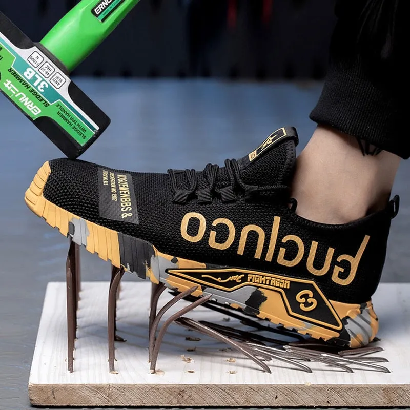 Breathable Unisex Work Safety Shoes Anti-smashing Steel Toe Cap Working Shoes Construction Indestructible Work Sneakers Adidas Gazelle Indoor Shoes