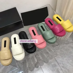 35-41 lamb leather slippers classic shoes women fashion grace women 2023 high quality Initial Slippers