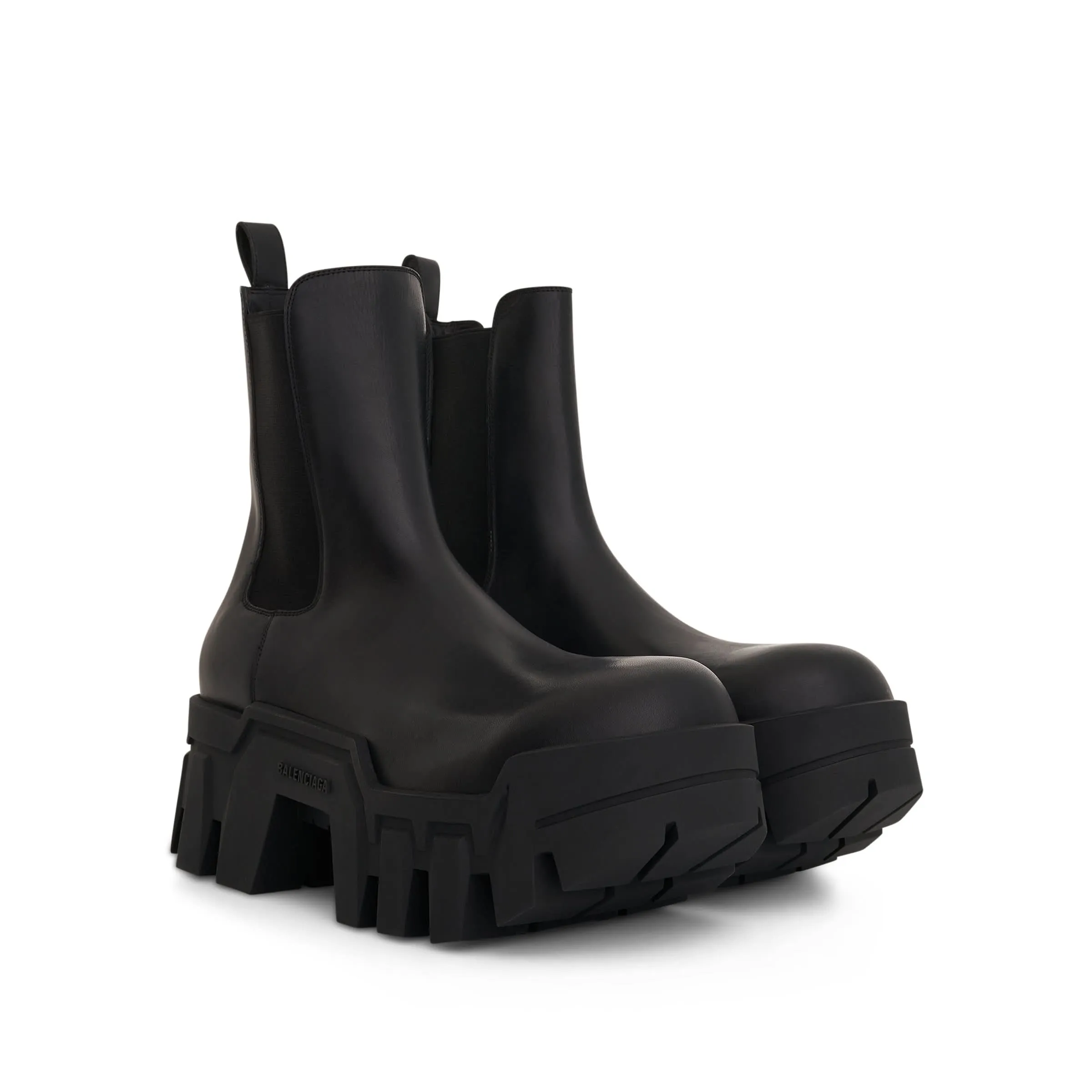 Dark Combat Boots Bulldozer Chelsea Boot in Black