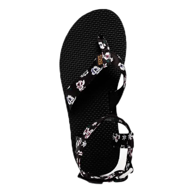 Original Sandal Floral Satin Patterned/Black Suede Slippers Burree