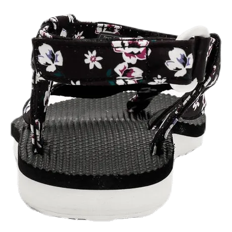 German Slippers With Arch Support Original Sandal Floral Satin Patterned/Black