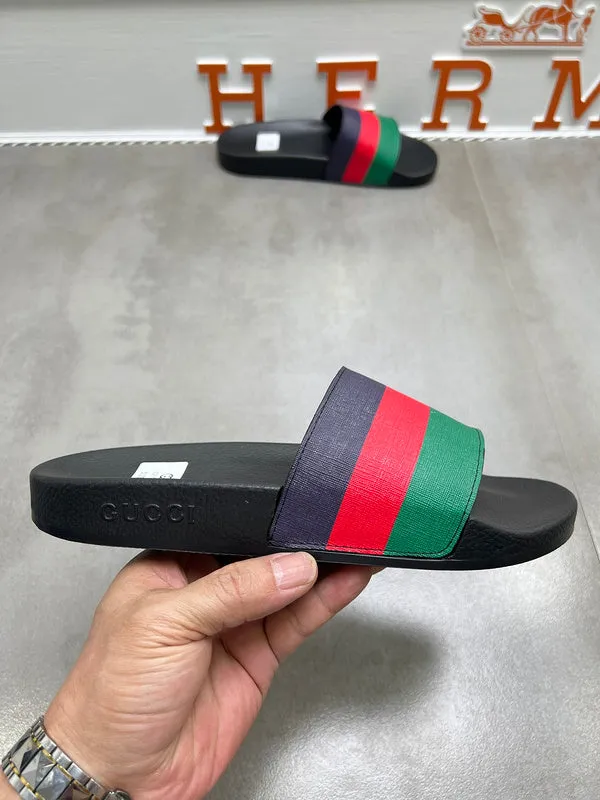 YGS08 Women and Man Leather Slippers 36-45 Shoes with Box Brand Name Slippers