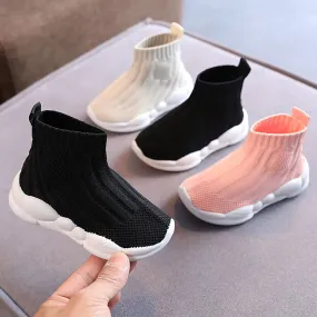 Kids Sock Shoes Knitted Fashion High Top Sneakers for Boys Girls Casual Sport Sock Sneakers 2-6 Years Children Tennis Shoes New Nike Tennis Shoes 2024