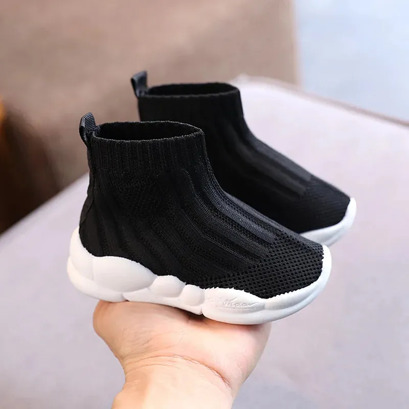 On Clouds Tennis Shoes Kids Sock Shoes Knitted Fashion High Top Sneakers for Boys Girls Casual Sport Sock Sneakers 2-6 Years Children Tennis Shoes