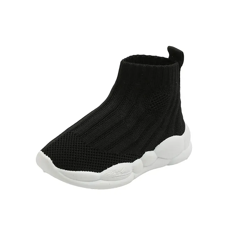 Nike Casual Tennis Shoes Kids Sock Shoes Knitted Fashion High Top Sneakers for Boys Girls Casual Sport Sock Sneakers 2-6 Years Children Tennis Shoes